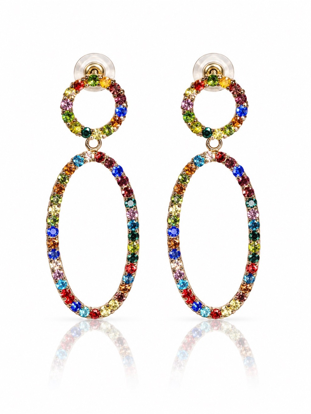 ⚜️Vibrant Multicolor Oval Earrings